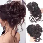 Messy Bun Hair Piece, Wavy Curly Chignon Ponytail Hairpiece for Daily Wear