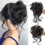 Messy Bun Hair Piece, Wavy Curly Chignon Ponytail Hairpiece for Daily Wear