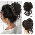 Messy Bun Hair Piece, Wavy Curly Chignon Ponytail Hairpiece for Daily Wear