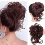 Messy Bun Hair Piece, Wavy Curly Chignon Ponytail Hairpiece for Daily Wear