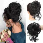 Messy Bun Hair Piece, Wavy Curly Chignon Ponytail Hairpiece for Daily Wear