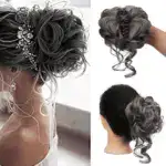 Messy Bun Hair Piece, Wavy Curly Chignon Ponytail Hairpiece for Daily Wear