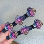 Sparkling Crystal Stone Braided Hair Clips
