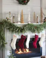 Personalized Christmas Stockings - Embroidered Stocking - Custom Name Stocking - Red - Cream