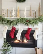 Personalized Christmas Stockings - Embroidered Stocking - Custom Name Stocking - Red - Cream