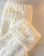 Personalized Christmas Stockings - Embroidered Stocking - Custom Name Stocking - Red - Cream
